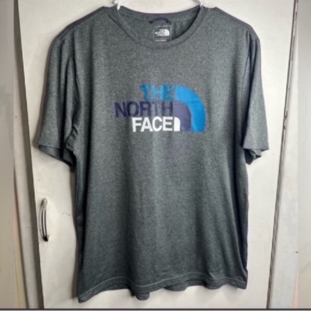 The North Face Mens Tee Gray/Blue Size Medium